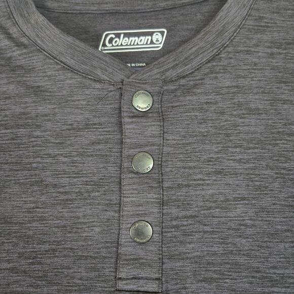 Coleman Brushed Knit Henley Longsleeve Snap Button up Shirt Mens Medium 0671 - Picture 8 of 9